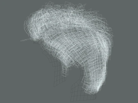 Realtime hair man low poly Hairstyle Game Ready 3D Model