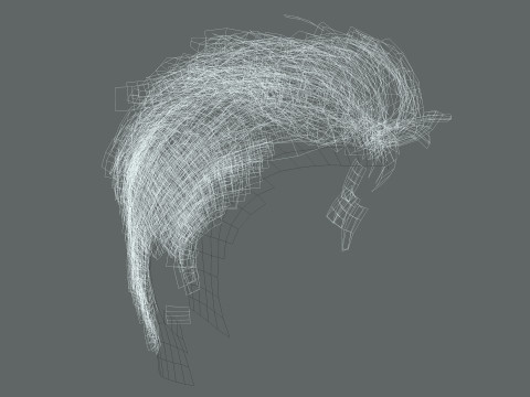 Realtime hair man low poly Hairstyle Game Ready 3D-Modell
