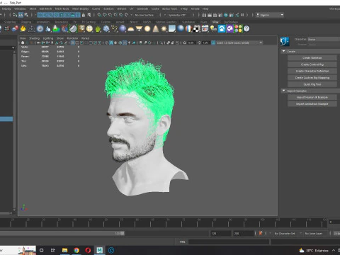 Realtime hair man low poly Hairstyle Game Ready 3D Model
