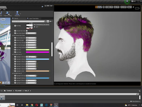 Realtime hair man low poly Hairstyle Game Ready 3D Model