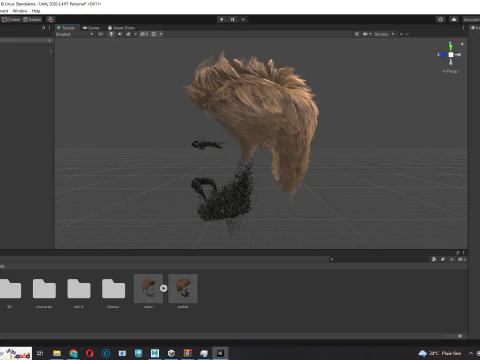 Realtime hair man low poly Hairstyle Game Ready 3D Model