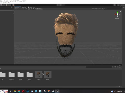 Realtime hair man low poly Hairstyle Game Ready 3D Model