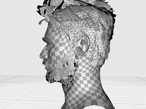Realtime hair man low poly Hairstyle Game Ready 3D Model