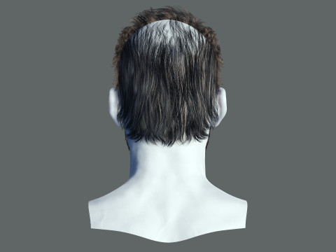 Realtime hair Old Man low poly Hairstyle Game Ready 3D Модель