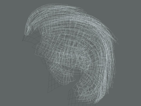 Realtime hair Old Man low poly Hairstyle Game Ready 3D Модель