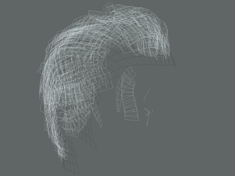 Realtime hair Old Man low poly Hairstyle Game Ready 3D Модель
