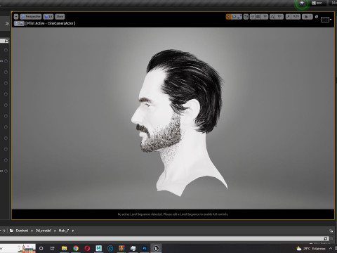 Realtime hair Old Man low poly Hairstyle Game Ready 3D Модель