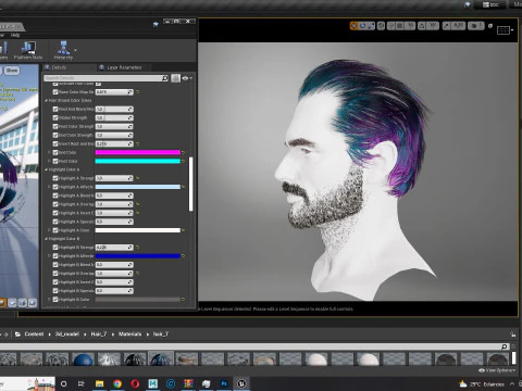 Realtime hair Old Man low poly Hairstyle Game Ready 3D Model