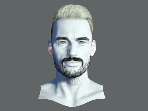 Realtime hair modern Man low poly Hairstyle Game Ready 3Dモデル