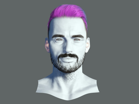 Realtime hair modern Man low poly Hairstyle Game Ready 3Dモデル