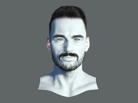 Realtime hair modern Man low poly Hairstyle Game Ready 3Dモデル