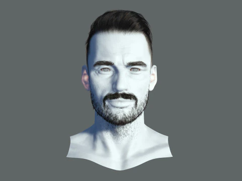 リアルタイムヘアモダンマン低ポリヘアスタイルゲーム対応 3Dモデル