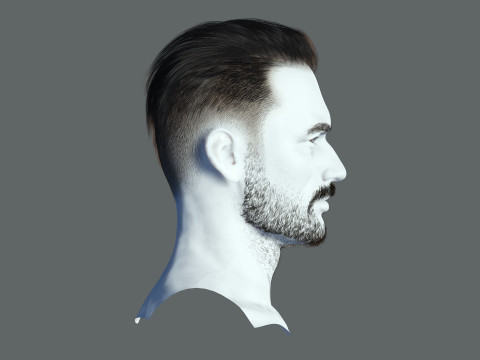 Realtime hair modern Man low poly Hairstyle Game Ready 3Dモデル