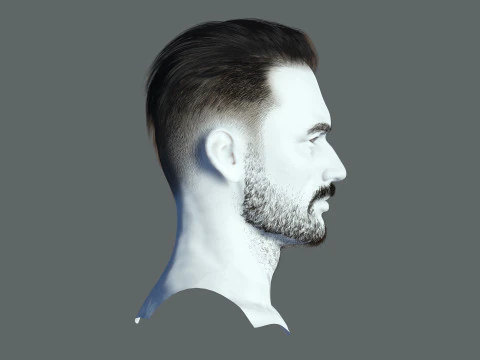 リアルタイムヘアモダンマン低ポリヘアスタイルゲーム対応 3Dモデル