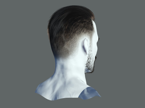 Realtime hair modern Man low poly Hairstyle Game Ready 3Dモデル