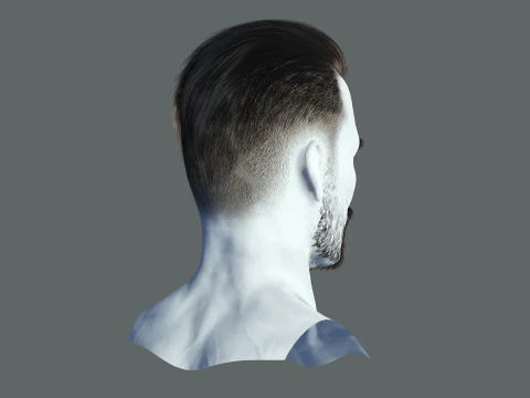 リアルタイムヘアモダンマン低ポリヘアスタイルゲーム対応 3Dモデル