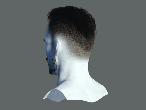 Realtime hair modern Man low poly Hairstyle Game Ready 3Dモデル