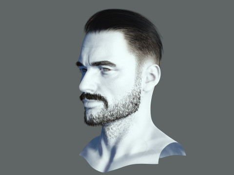 Realtime hair modern Man low poly Hairstyle Game Ready 3Dモデル