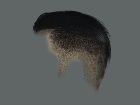 Realtime hair modern Man low poly Hairstyle Game Ready 3Dモデル