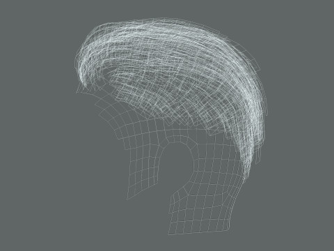 Realtime hair modern Man low poly Hairstyle Game Ready 3Dモデル