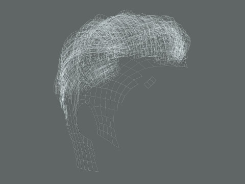 Realtime hair modern Man low poly Hairstyle Game Ready 3Dモデル