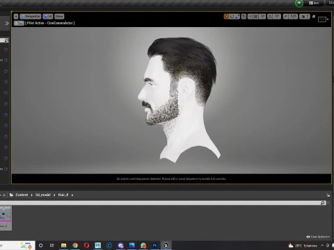リアルタイムヘアモダンマン低ポリヘアスタイルゲーム対応 3Dモデル