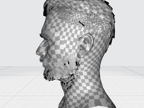 Realtime hair modern Man low poly Hairstyle Game Ready 3Dモデル