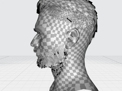 リアルタイムヘアモダンマン低ポリヘアスタイルゲーム対応 3Dモデル