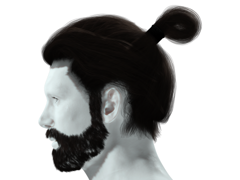 Realistic Hair Beard brows mustache 3Dモデル