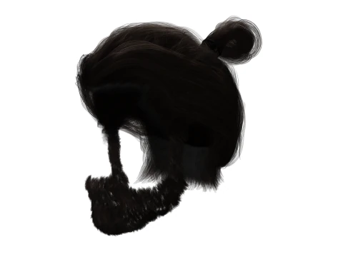 Realistic Hair Beard brows mustache 3D Model
