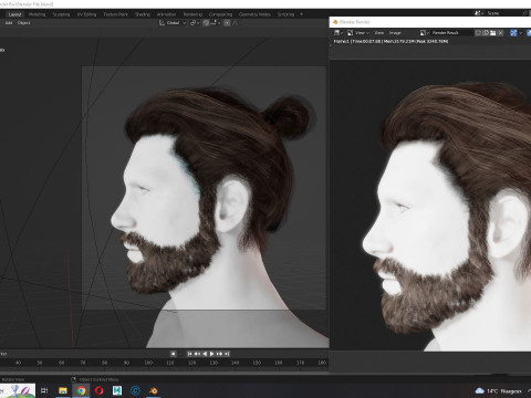 Realistic Hair Beard brows mustache 3Dモデル
