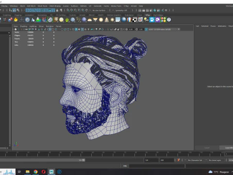 Realistic Hair Beard brows mustache 3D Model