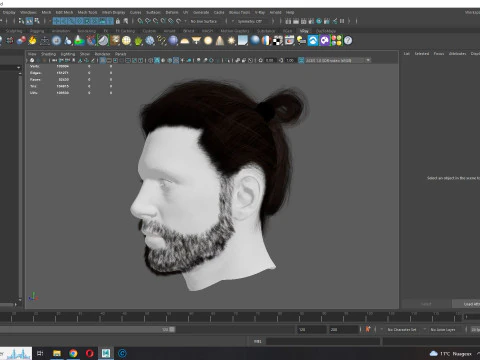 Realistic Hair Beard brows mustache 3D Model