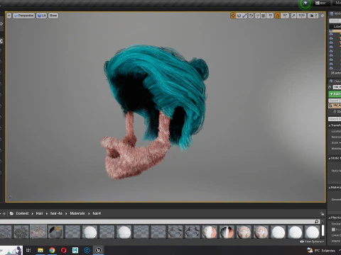 Realistic Hair Beard brows mustache 3D Model