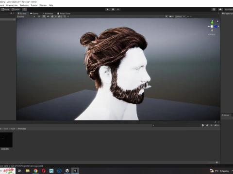 Realistic Hair Beard brows mustache 3D Model