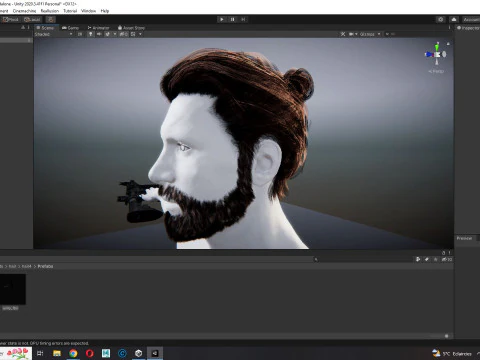 Realistic Hair Beard brows mustache 3D Model
