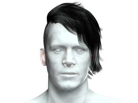 Realistic Hair cyberpunk 3D Model