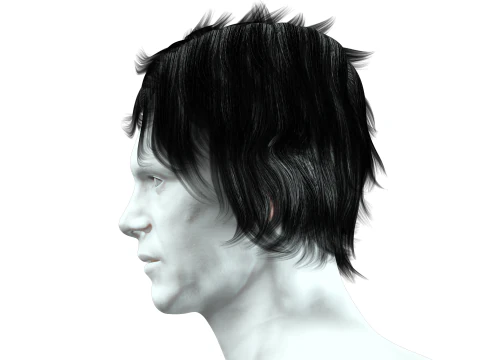 Realistic Hair cyberpunk 3D Model