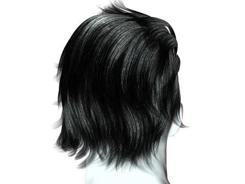 Realistic Hair cyberpunk 3D Model