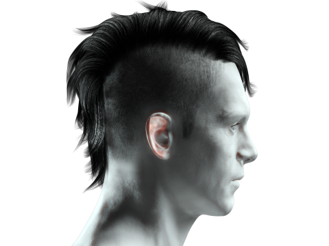 Realistic Hair cyberpunk Modelo 3D