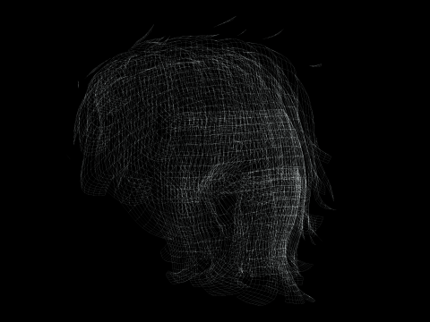Realistic Hair cyberpunk Modelo 3D