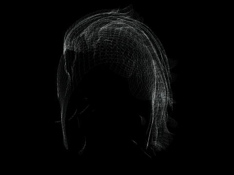 Realistic Hair cyberpunk 3D Model