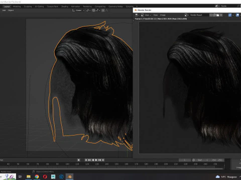Realistic Hair cyberpunk 3D Model