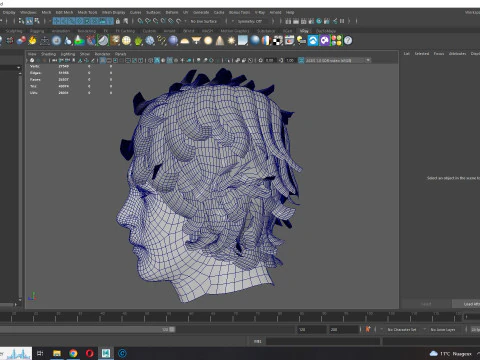 Realistic Hair cyberpunk 3D Model