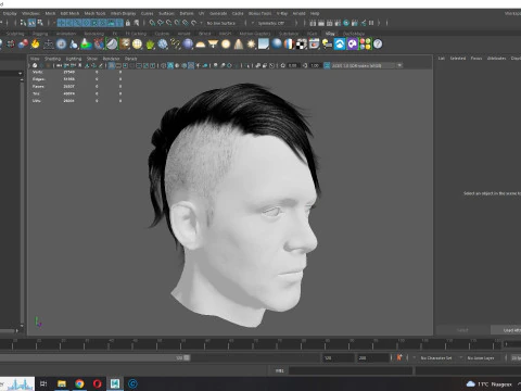 Realistic Hair cyberpunk 3D Model