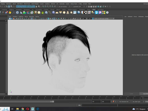 Realistic Hair cyberpunk 3D Model