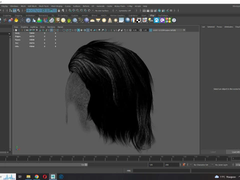 Realistic Hair cyberpunk 3D Model