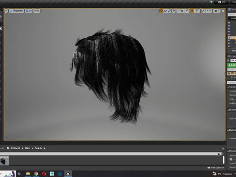 Realistic Hair cyberpunk 3D Model
