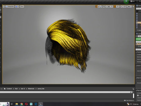 Realistic Hair cyberpunk 3D Model
