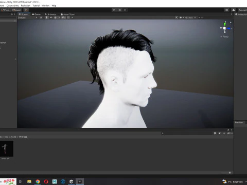 Realistic Hair cyberpunk 3D Model